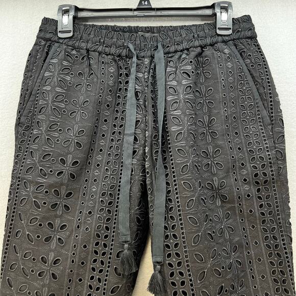 J. Crew Pants Women's 4 Black Pull-On Easy Pant in Eyelet Cocktail Business NWT - Picture 3 of 14